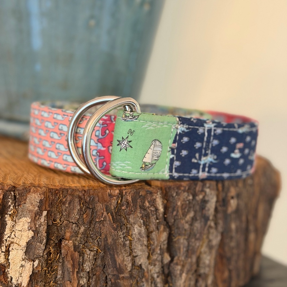 Vineyard Vines Mixed Fabric Belt. Pastel Women’s Sz-M 41” Preppy | Patchwork